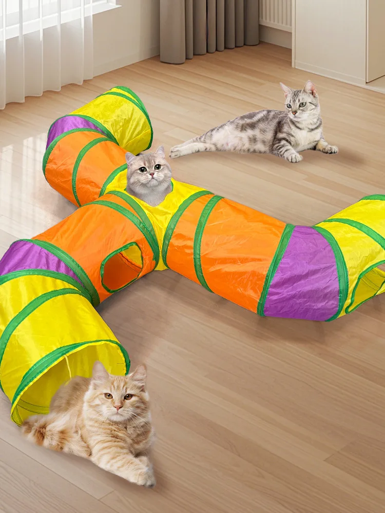  Stackable  Tunnel Toy Interactive Intelligence Building Pathway for Cats Pet Supplies  Toys by Shenghé