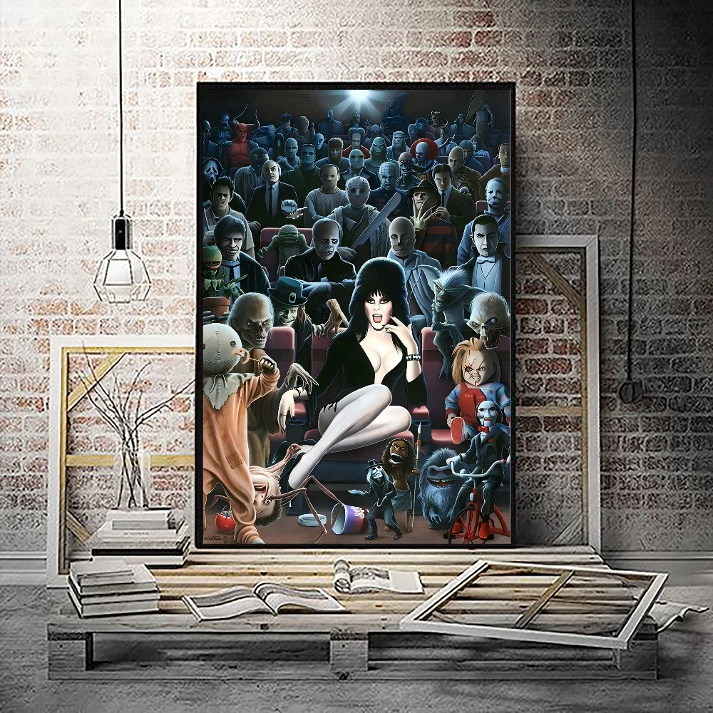 إلفيرا عشيقة الظلام ملصقات الفيلم الكلاسيكي HD جودة ملصق جدار الفن اللوحة دراسة الشمال ديكور المنزل #4