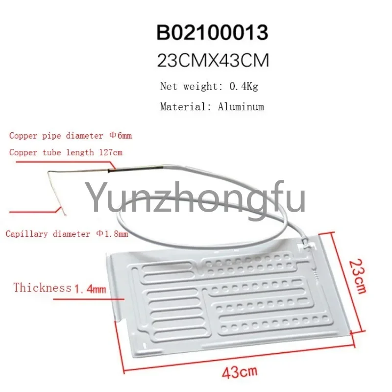 Imagem -03 - Armário de Exibição do Congelador do Refrigerador Tubo Pequeno do Evaporador Dobro Inflável com Capilar B02100009 560x260 mm