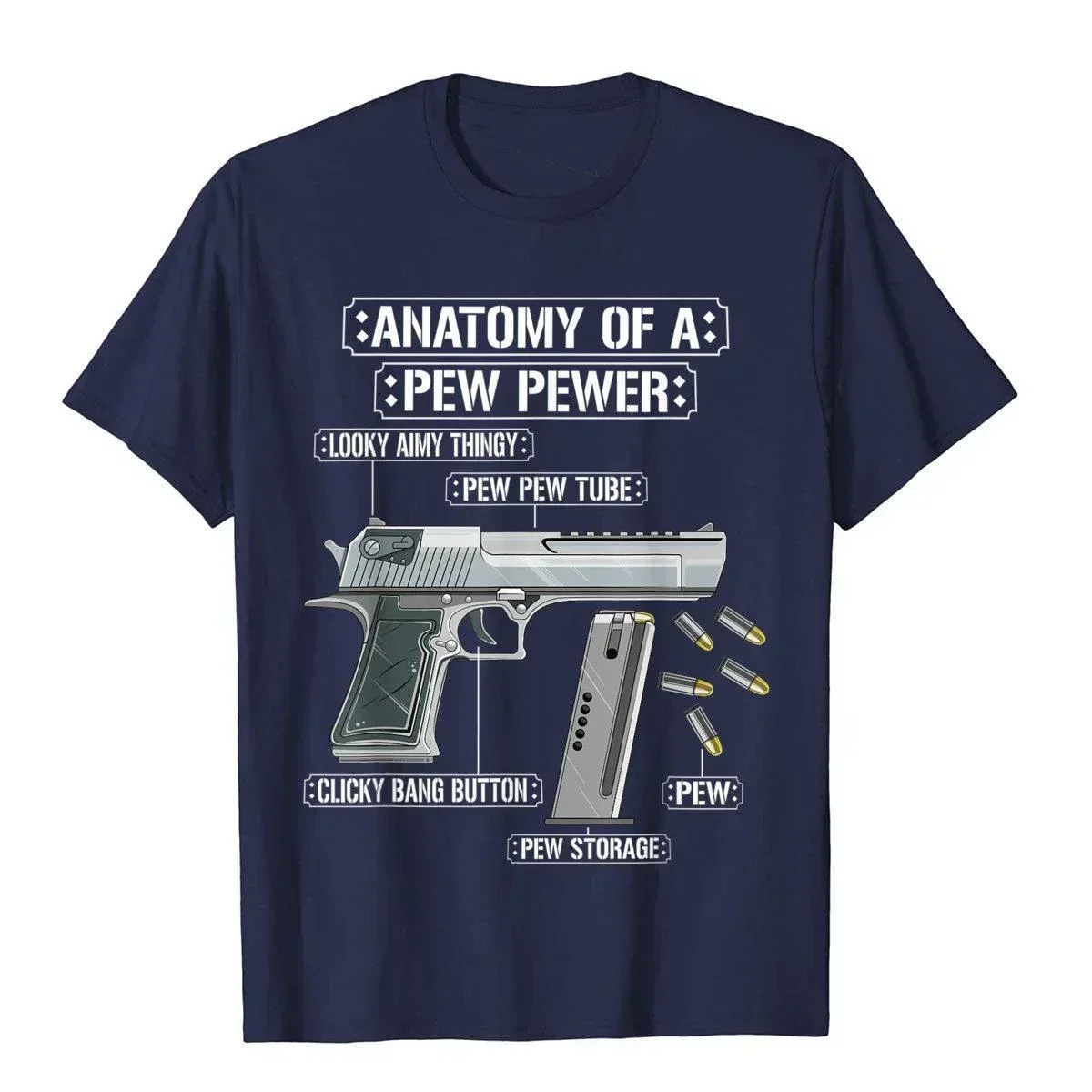 2025 صيف جديد بيو بيوير الذخيرة بندقية مضحك بندقية عاشق ميمي تي شيرت عادية القطن تي شيرت رجالي نمط جديد تصميم تي شيرت التشريح #3