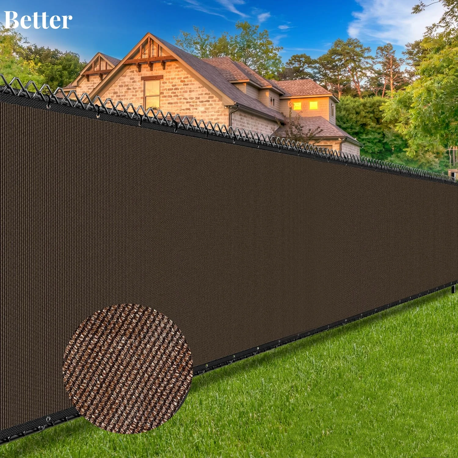 Privacy Screen Fence Heavy Duty 170GSM Fencing Mesh Shade Net Cover Nickel-Plated Copper Grommets, 95% Blockage Fence for Outdoo