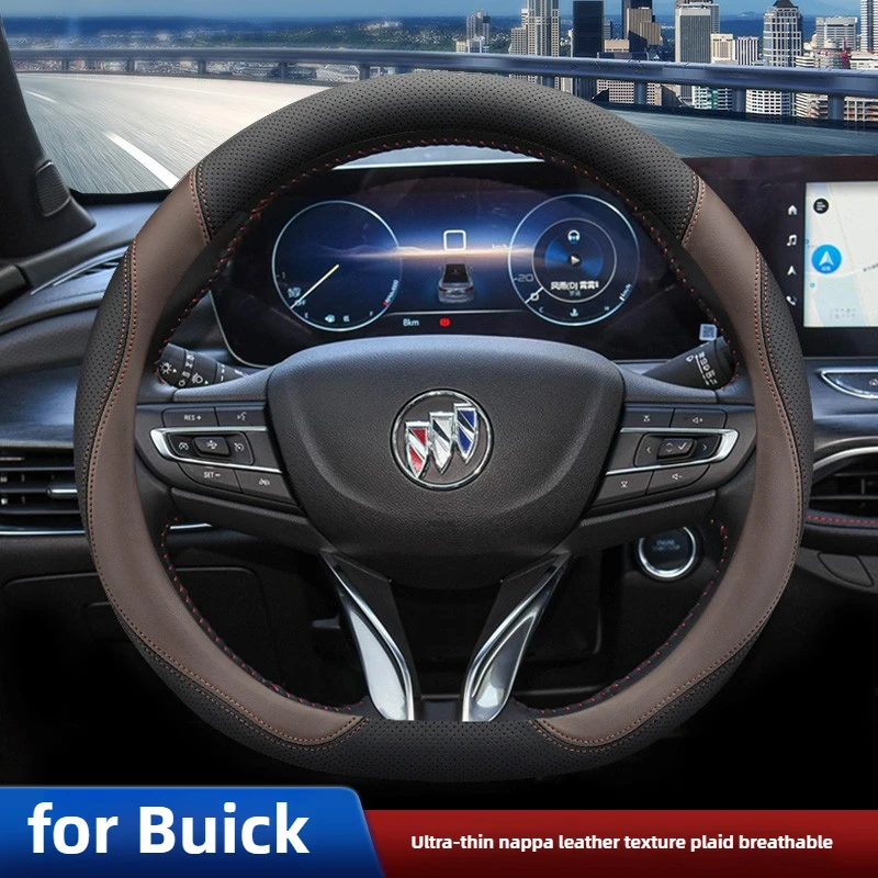 

Leather Car Steering Wheel Cover for Buick Regal Encore Lacrosse Encore Gx Envision Excelle Enclave Envista Accessories 2025
