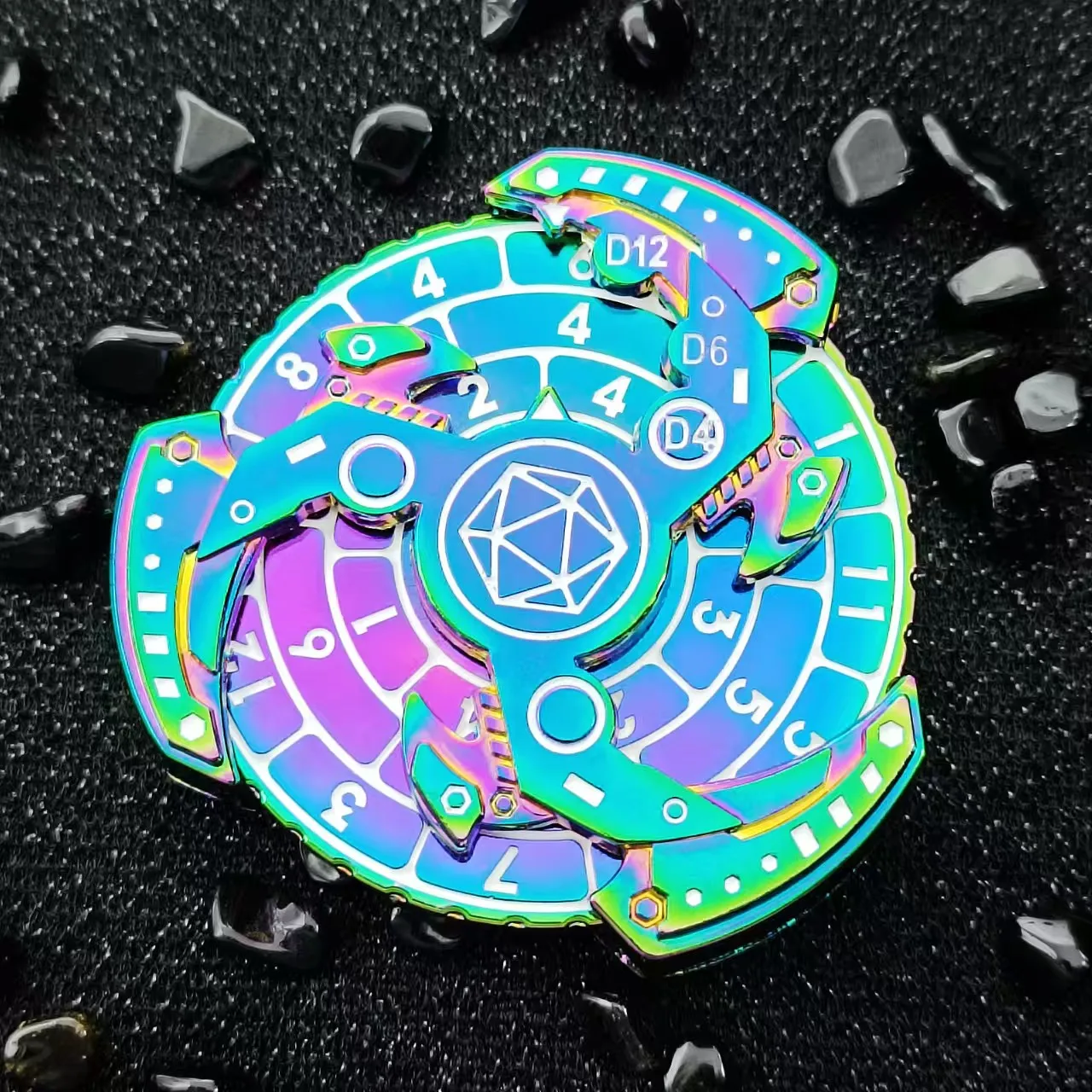 

Punk Metal Gyro dice, Machine Roulette Dice Fingertip gyro DND dice roleplay games dices For Dungeons & Dragons D&D RPG Dice