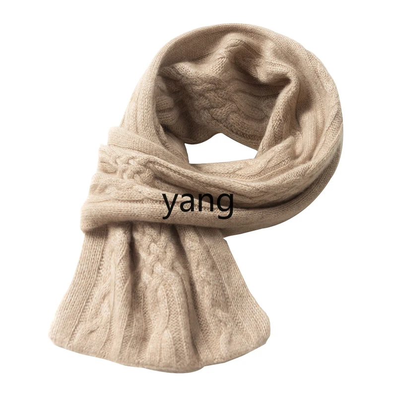 

LMM cashmere 100% scarf women's thickened knitted fashion versatile twisted pure cashmere scarf