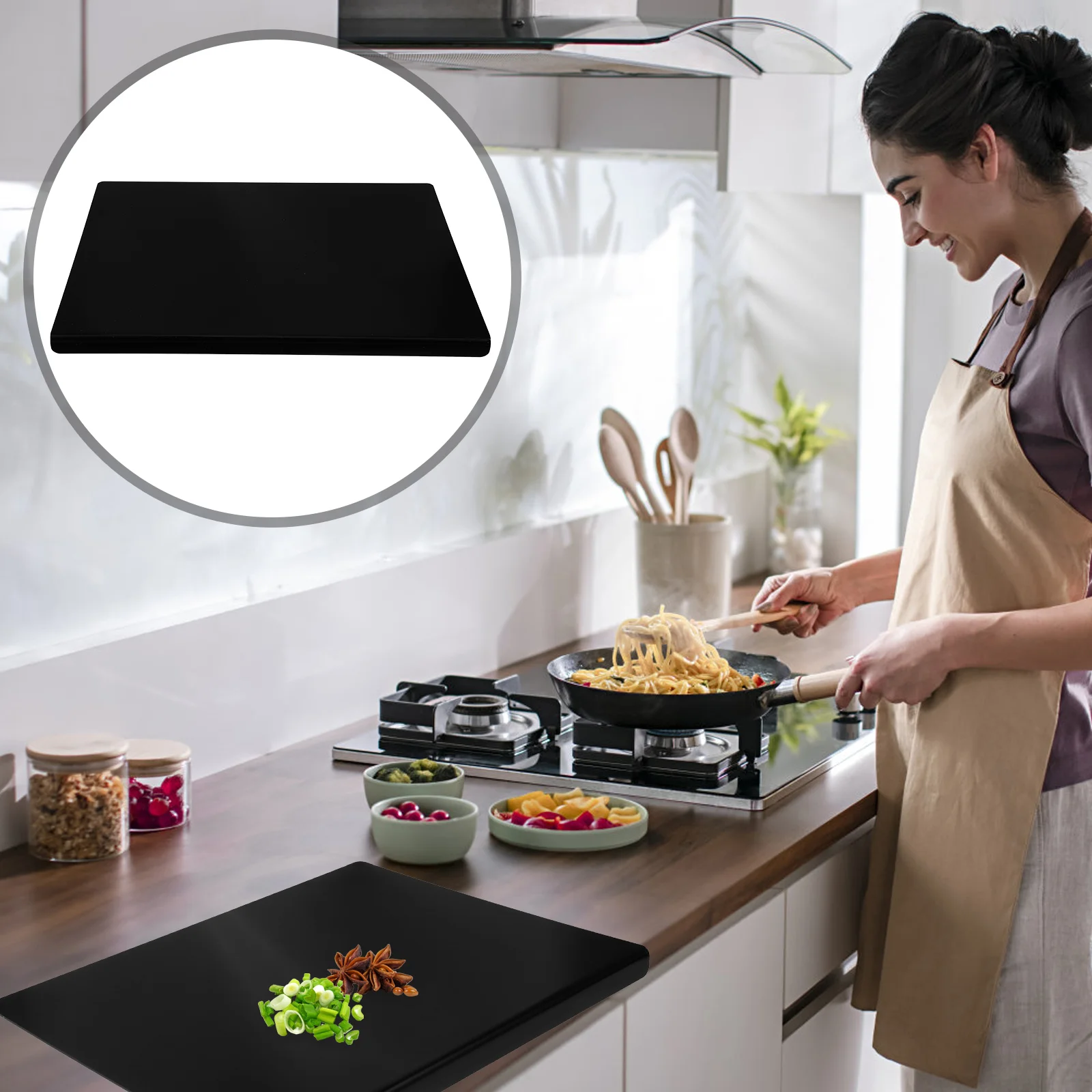 

Cutting Board Acrylic Boards Reusable Small Non-slip Chopping for Kitchen Black