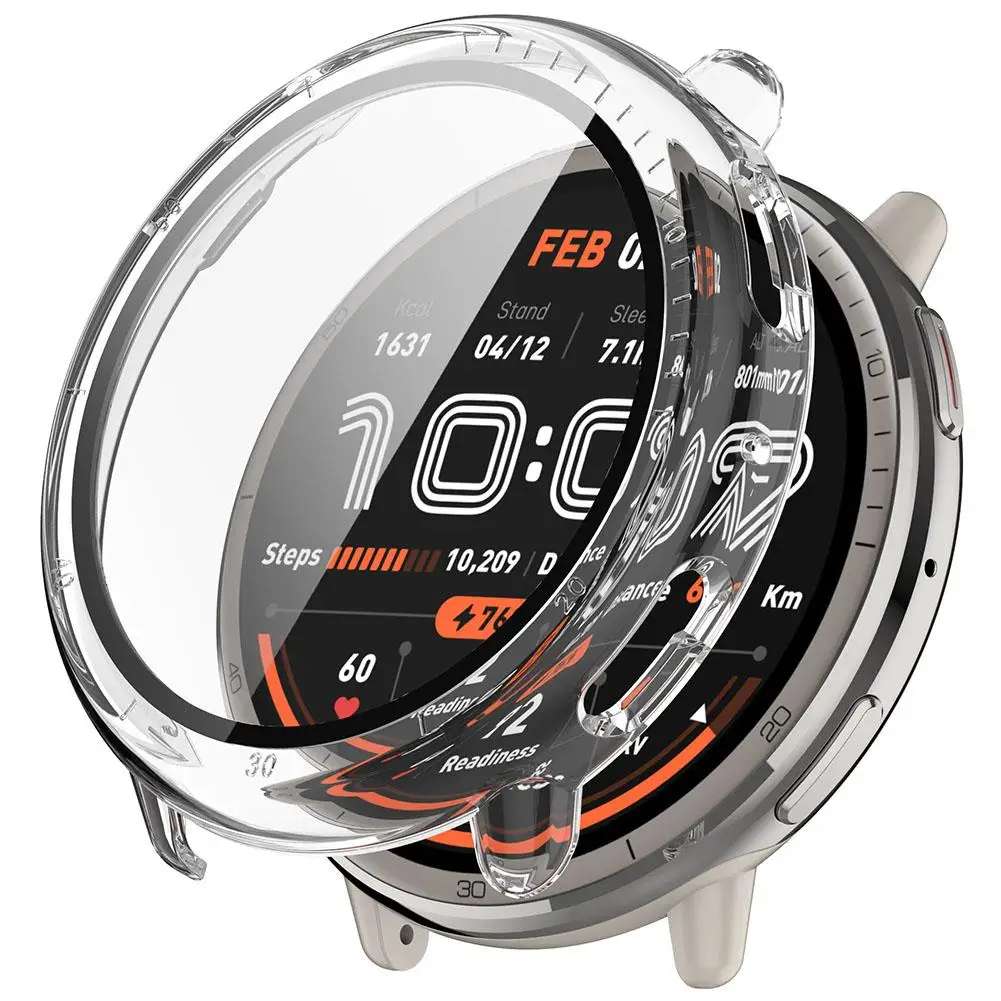Voor Amazfit Active2 Beschermhoes Ingebouwde 9H Gehard Glas Film Hard PC Shell Cover Voor Huami Yuewo A2437 Eenvoudig te installeren