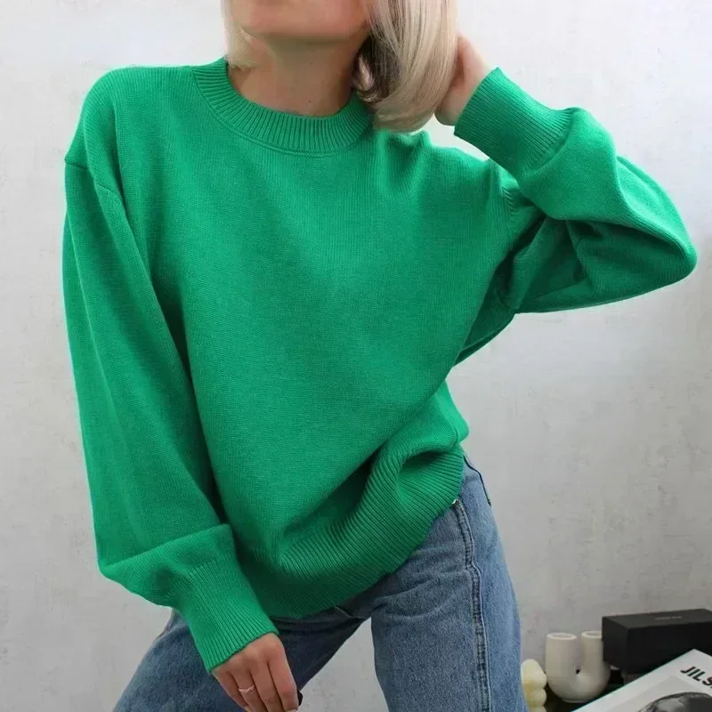 Women Pullover Sweater Autumn Winter Clothes Fashion Basic Oversized Loose Thick Sweaters Streetwear Casual Knit Top Keep Warm