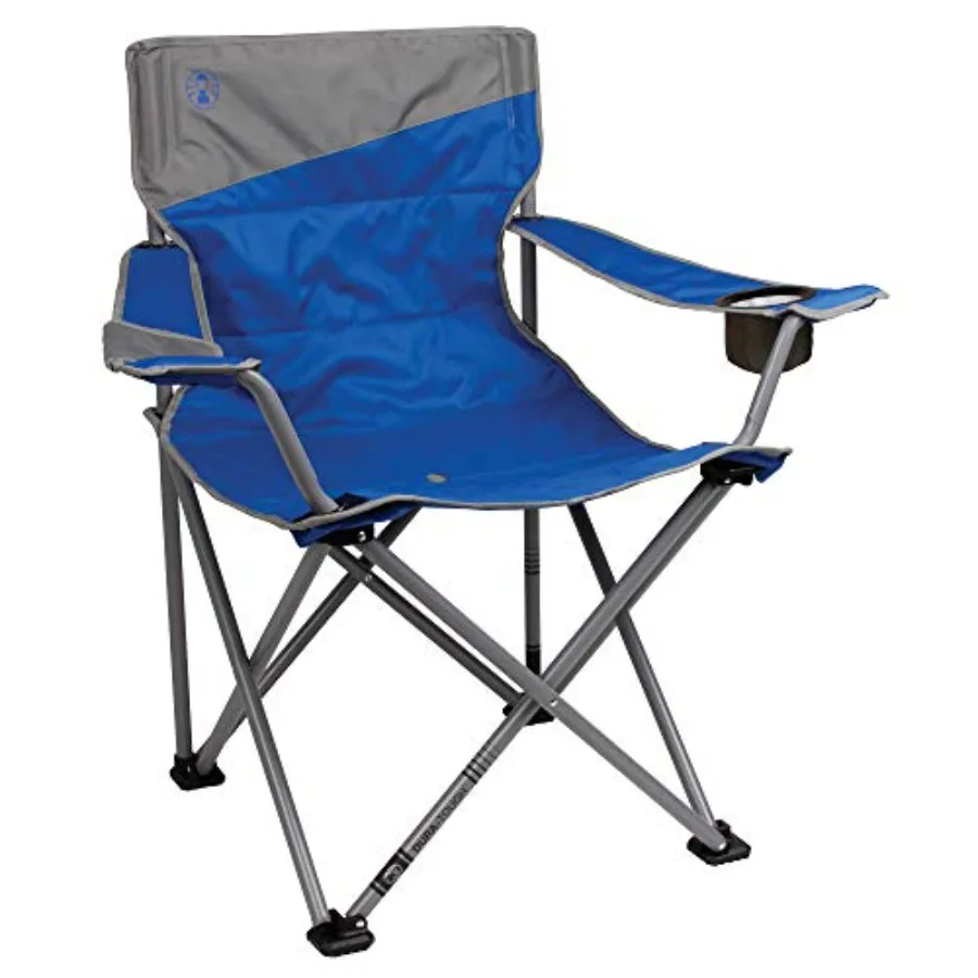 

Big-N-Tall Camping Chair with Cup Holder Side Pocket: Water-Resistant Polyester Black Supports up to 600 lbs for Camping Tailga