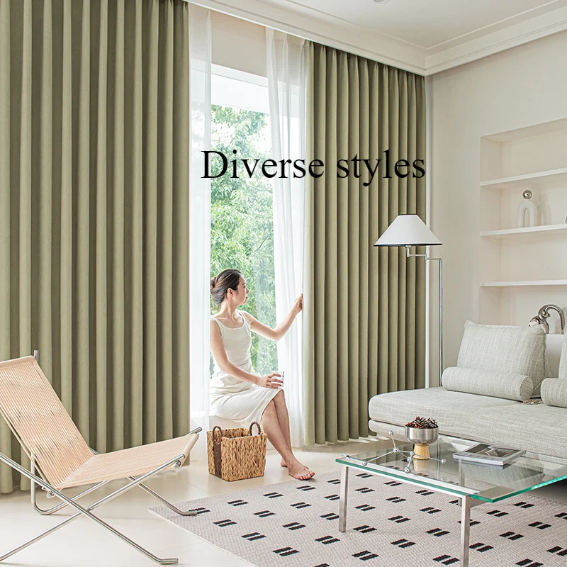 Advanced Light Luxury Jacquard Craft Curtains,Shading Bedroom with chenille Velvet Fabric, Living Room and Dining Room