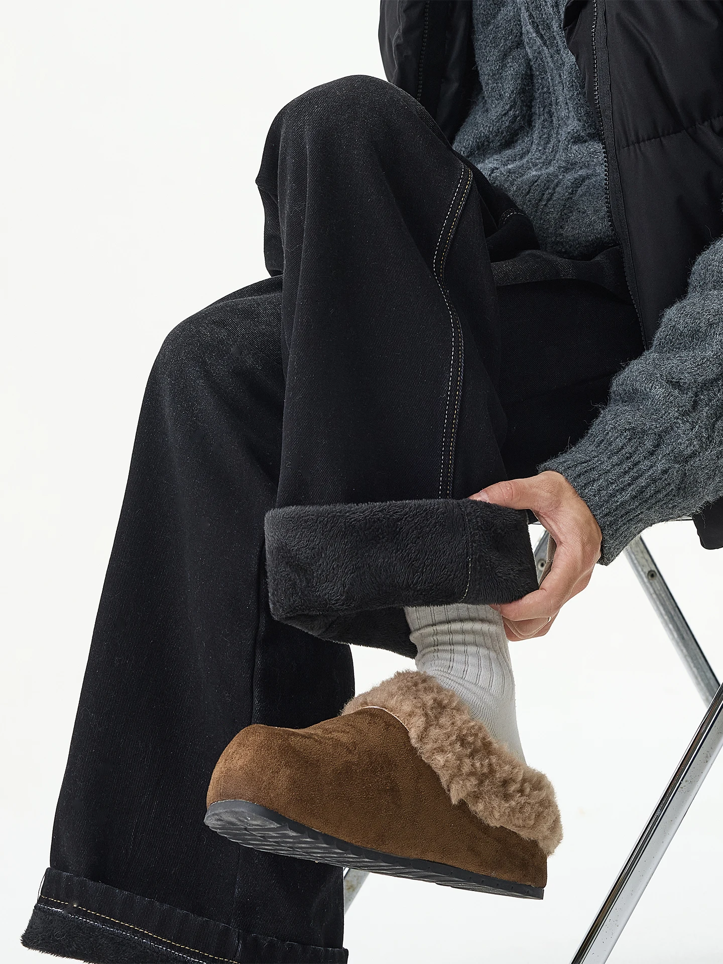 

Мужские джинсы Thiened Fce Bla Whisker, осенне-зимние свободные брюки прямого кроя в американском стиле, длинные брюки в стиле High Street