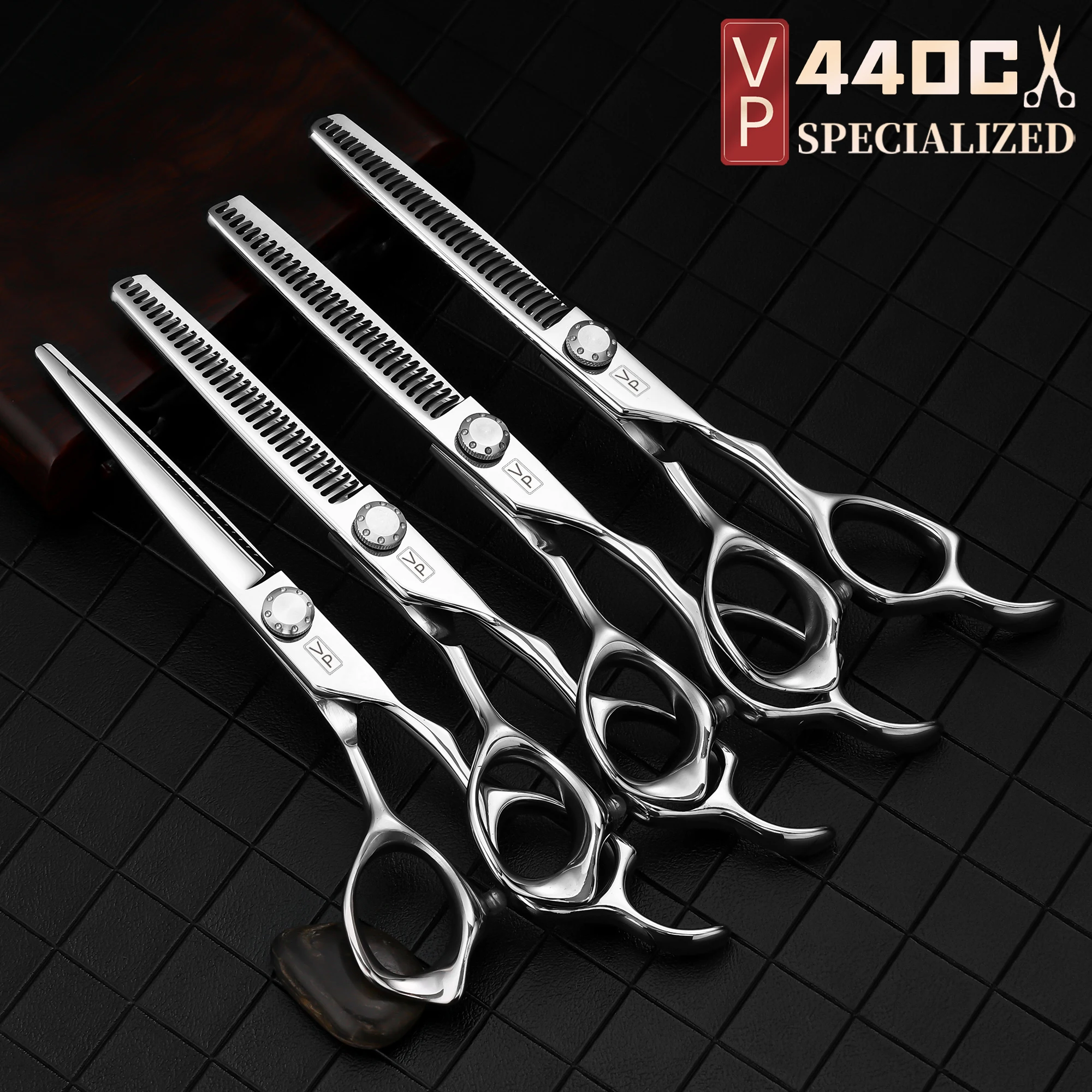 

VP Professional Hairdressing Scissors Japan 440C Steel Salon Hair Scissor Thinning Accessories 6 Inch Hairdresser Barber Tools