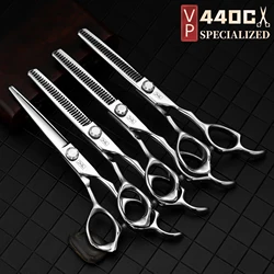 VP Professional Hairdressing Scissors Japan 440C Steel Salon Hair Scissor Thinning Accessories 6 Inch Hairdresser Barber Tools