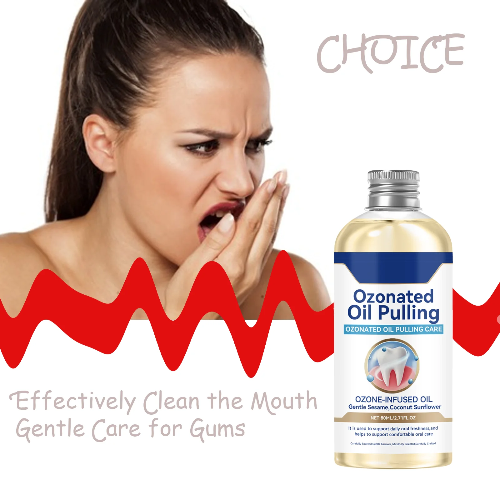 Enjuague Bucal Herbal Suave, Aliento Fresco, Limpieza de la Cavidad Oral, Cuidado de Dientes y Encías, Fragancia Duradera, Cuidado Bucal Diario