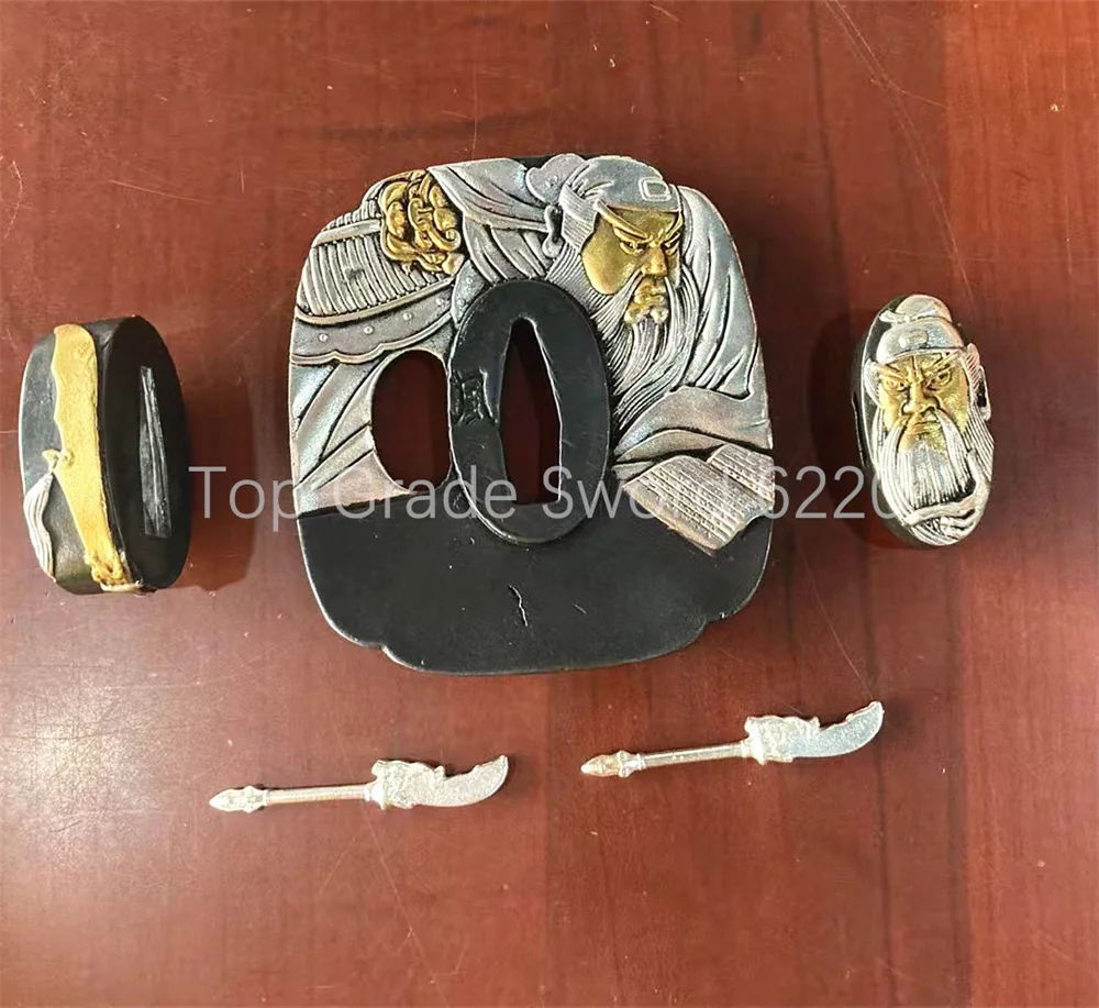 Very Exquisite Copper Brass Gold Plated Silver Tsuba Handguard Fuchi Kashira Menuki For Real Japan Samurai Katana Sword Fittings