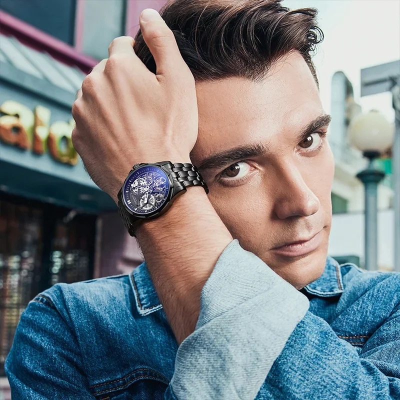 Business Waterproof Fully Automatic Tourbillon Watch Men's Fashion Mechanical Sports Watch Man