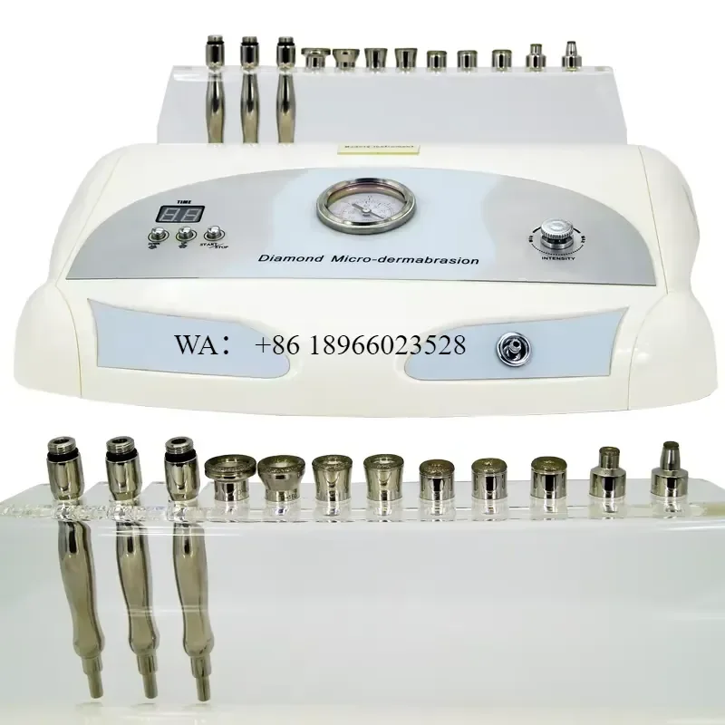 WMWMNU for Au-3012 Professional Vacuum Blackhead Remover Facial Cleaner 3 Wands 9 Tips Diamond Dermabrasion Device