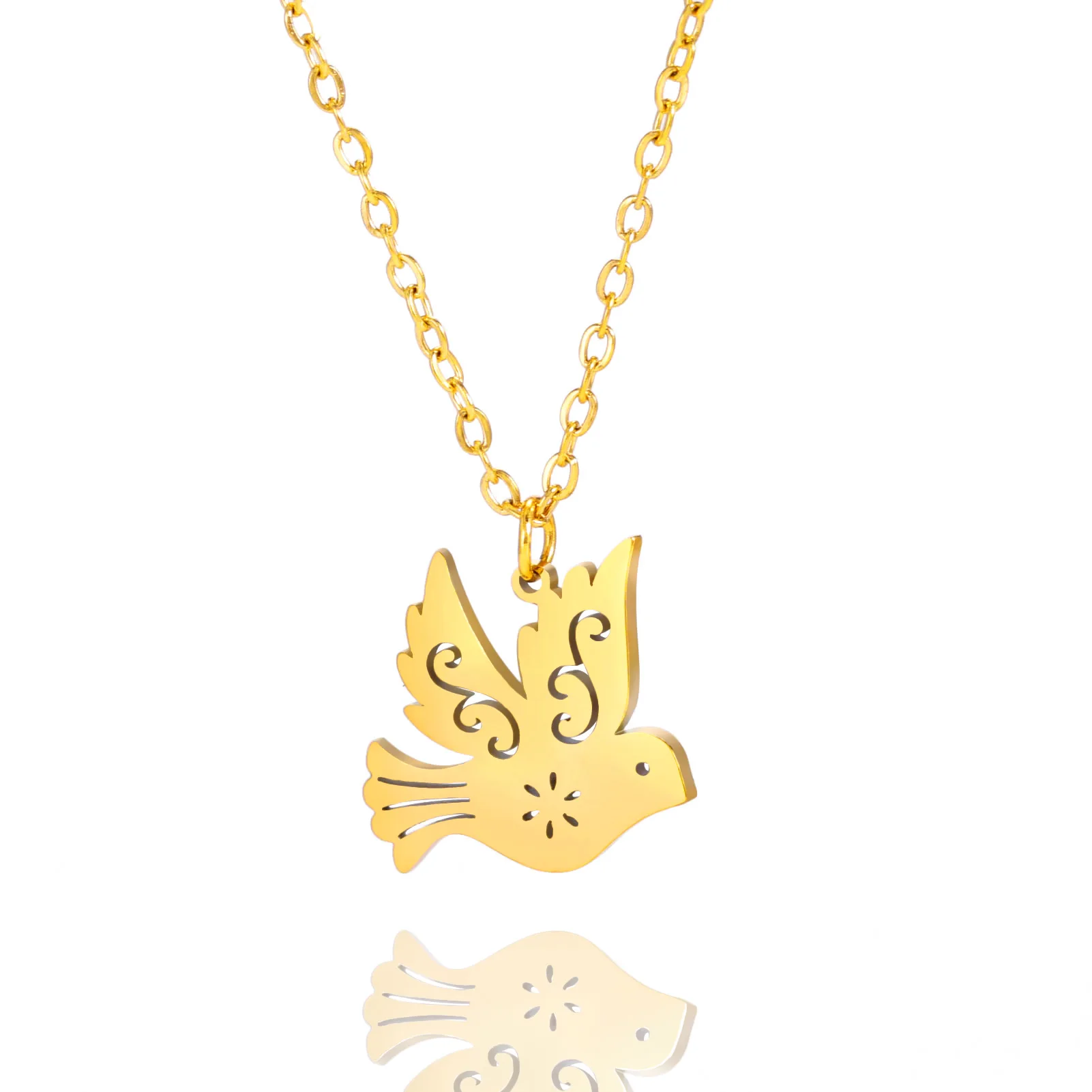 الفولاذ المقاوم للصدأ لطيف الطيور قلادة قلادة مجوهرات رائعة هدية للنساء #5