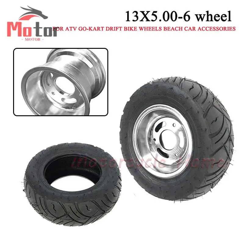 

Quadruple off-road bicycle rubber tire with wheel hub 13x5.00-6 inch folding bicycle scooter