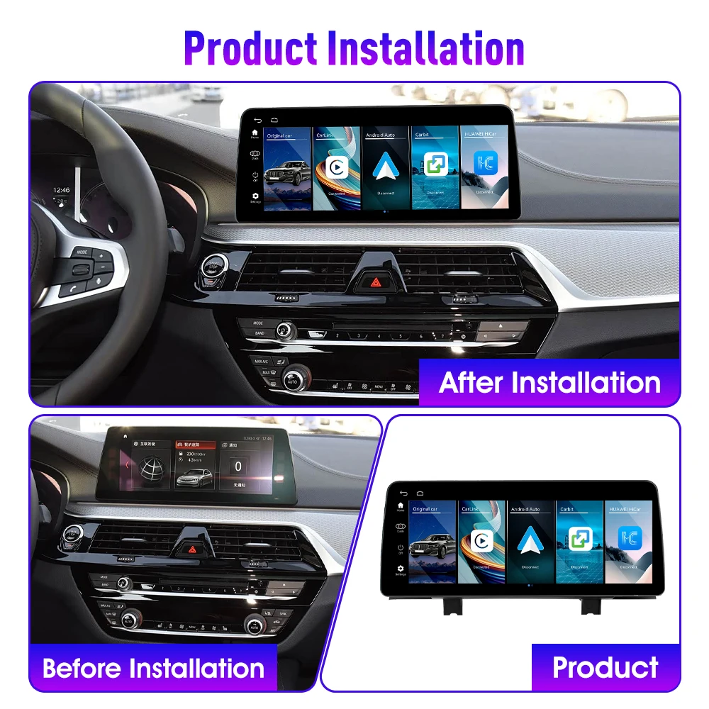12.3 inch Linux Car Radio For BMW 5 Series 2018 2019 EVO System Multimedia Player GPS Navigation Wireless Carplay