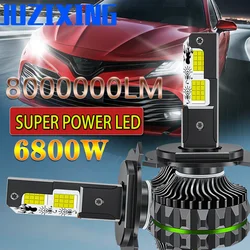 JUZIXING Auto LED Headlights for 6800W Powerful Lamp Projector  6000K Canbus No Errors Car Light Super H1 H9 9005 HB3 9006 HB4