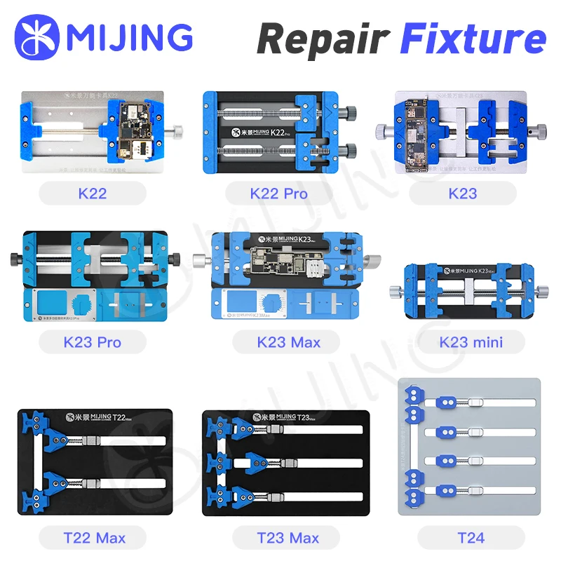 Mijing K22 K23 T22 T23 PRO MAX T24 Aluminum Alloy Motherboard Repair Fixture For Cell Phones CPU Chip PCB Soldering Holder Tools