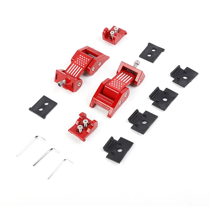 Car Engine Hood Latch Lock Catch Cover Kit for Jeep Wrangler JK 2007-2017 JL JT Gladiator 2018-2022 Accessories (Red)