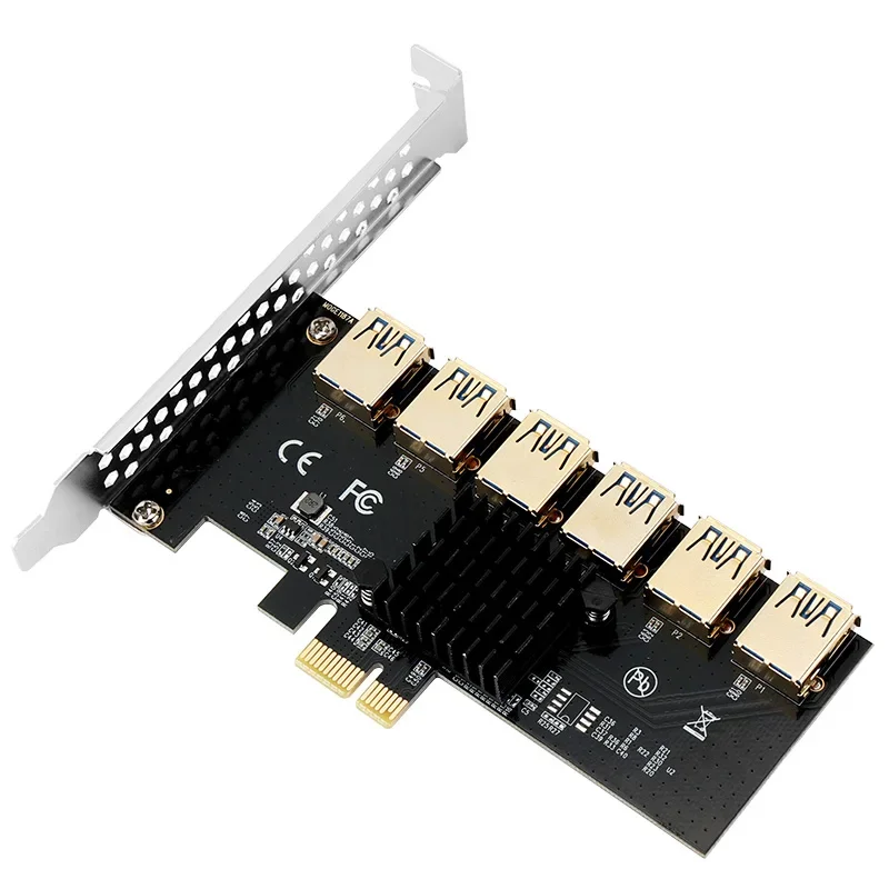 Riser PCIE 1 To 6 Slot PCI Express Multiplier Riser Card Adapter USB3.0 PCIE X1 To X16 Extender 010X Riser For Video Card Mining