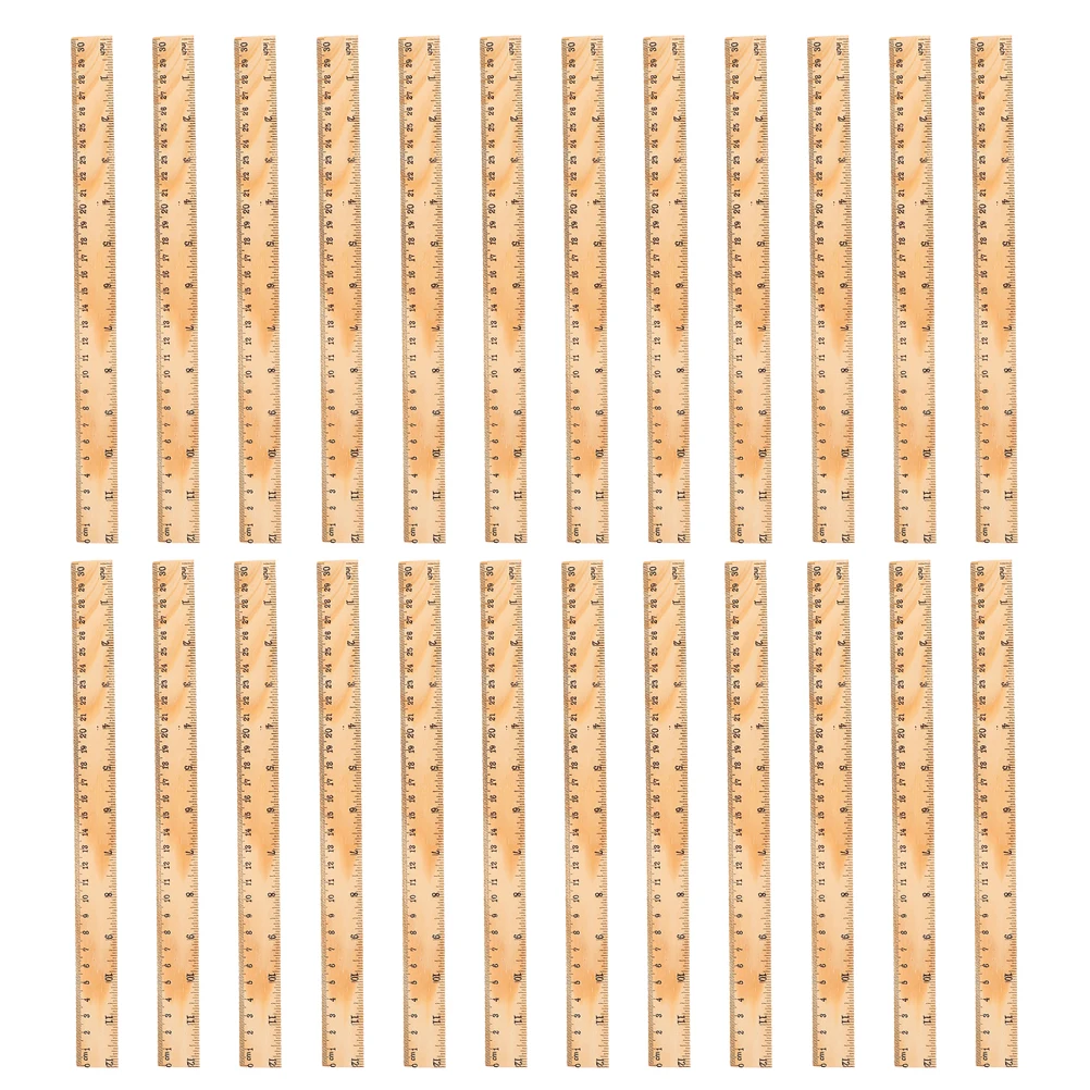 

36 Wooden Double Scale 12 Inch 30cm Measuring Tools School Supplies Wood School Office Classroom Bulk Supply