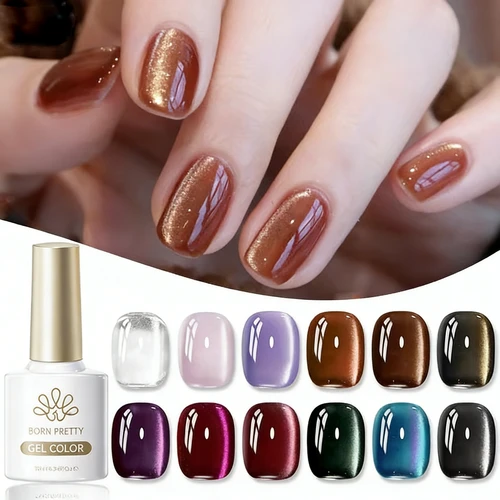 Imagen 2 del producto BORN PRETTY 10ml marrón invierno brillo gato Gel magnético esmalte de uñas semipermanente remojo UV LED barniz cuentas de vidrio manicura