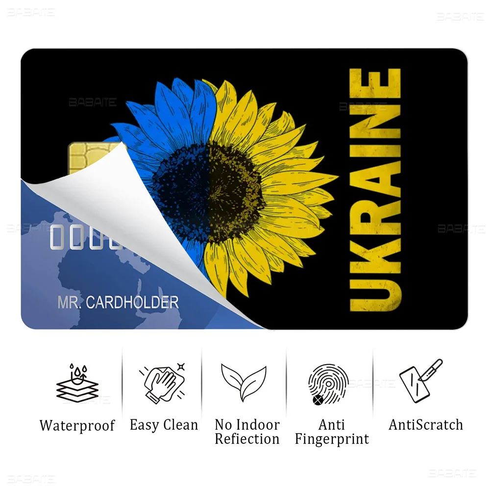 U-Ukraine Flag Diy Credit Debit Card Sticker Party Sticker Decoration Waterproof Small Chip Card Skin Sticker