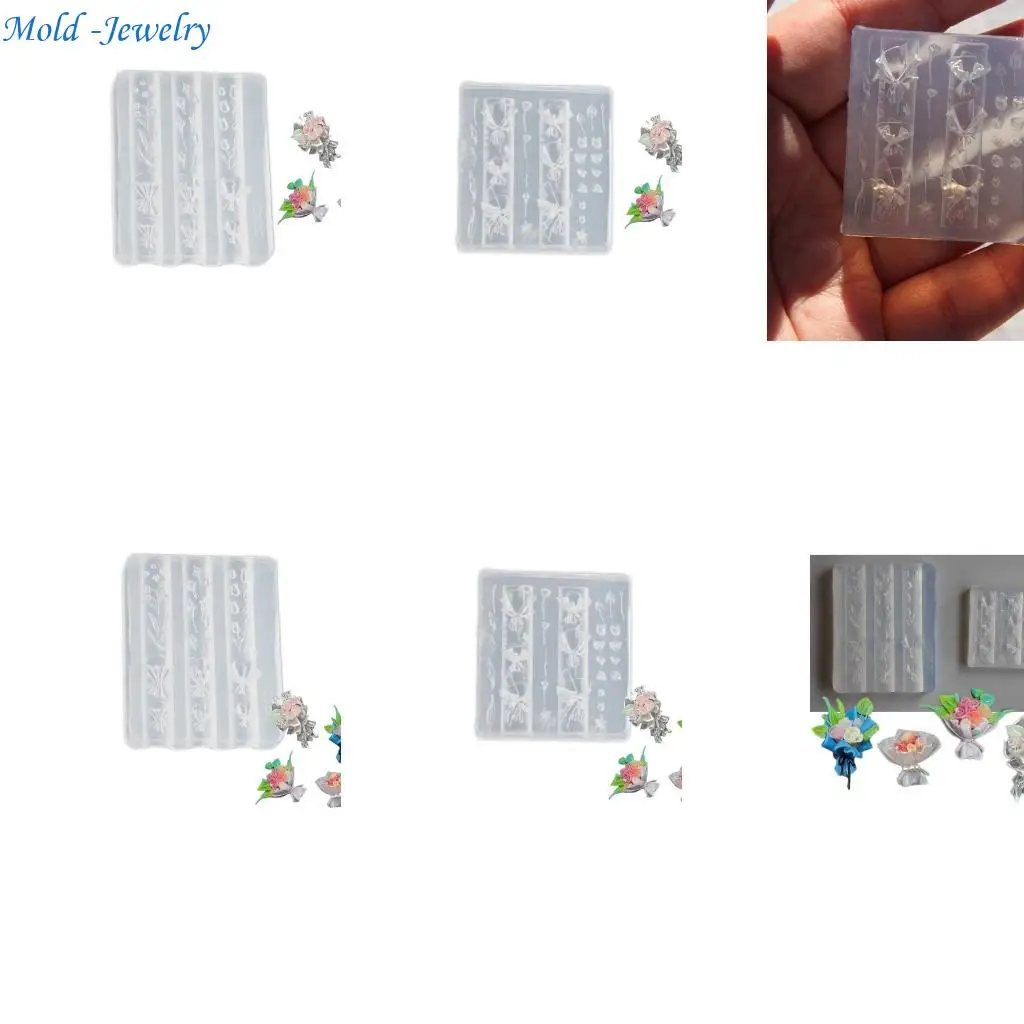 

69HB Art Silicone Mold Bouquet Charm Manicure Mould Decorations for Manicurists