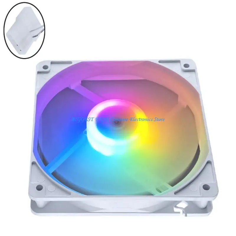 

45CFM, высокий воздушный поток, 12 см, 4-контактный, тихий корпус, вентилятор охлаждения, цвет освещения, долговечность, с ПК