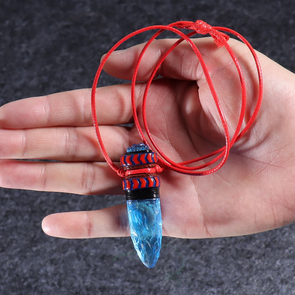 Anime Princess Necklace Cosplay Hime Amulet Blue Wolf Fangs Pendant Jewly Accessories Prop Fans Gift