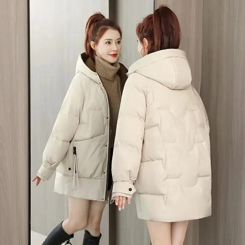 Winter New Women\'s Long 2024 New Loose Joker Fashion Slim Down Cotton-padded Jacket Cotton-padded Jacket