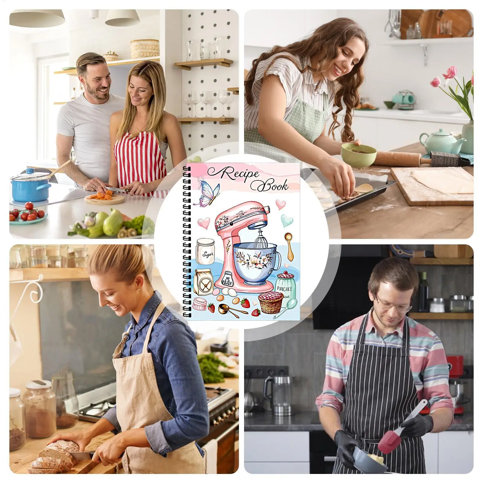 كتاب الطبخ الفارغ 100 ورقة كتاب الوصفات العائلية كتاب الطبخ الفارغ مكتوب بخط اليد مخطط الطبخ للوجبات اليومية إعداد المبتدئين الخبز