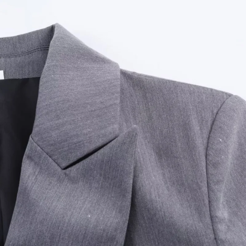 Giacca da donna casual in tinta unita, set di pantaloni, tailleur pantalone alla moda, maniche lunghe, cappotto streetwear, top da donna da ufficio