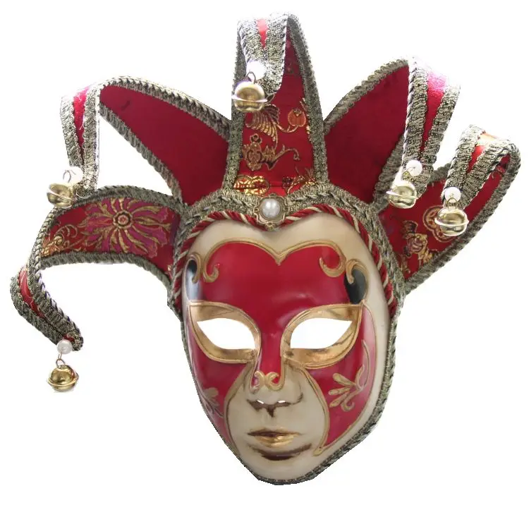 Mask Full Face Adult Masquerade Mask Decoration Props 5-Angle Bell Retro