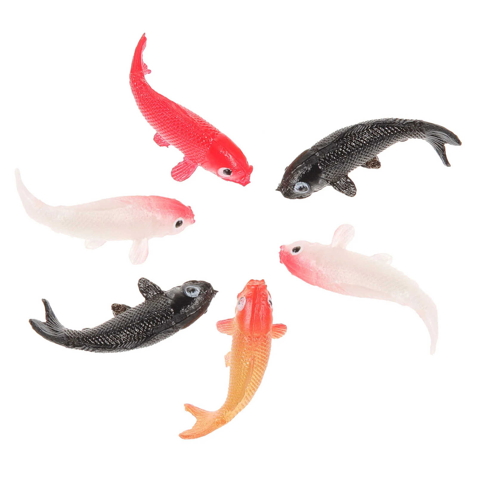 8 Pcs Dollhouse Toys Miniature Carp Fish Figurine Goldfish for Micro Landscape Model Plastic Artificial Decor Child