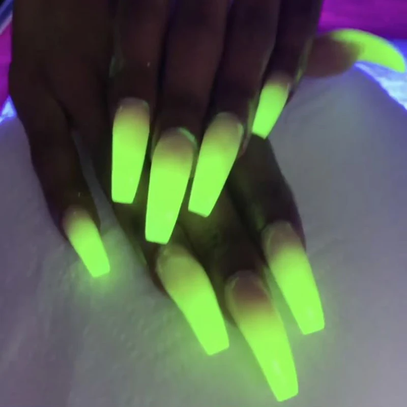 Polvo de brillo de uñas de fósforo luminoso, 50G, 12 colores, polvo fluorescente brillante verde/azul/rojo, polvo de manicura que brilla en la oscuridad # 2025