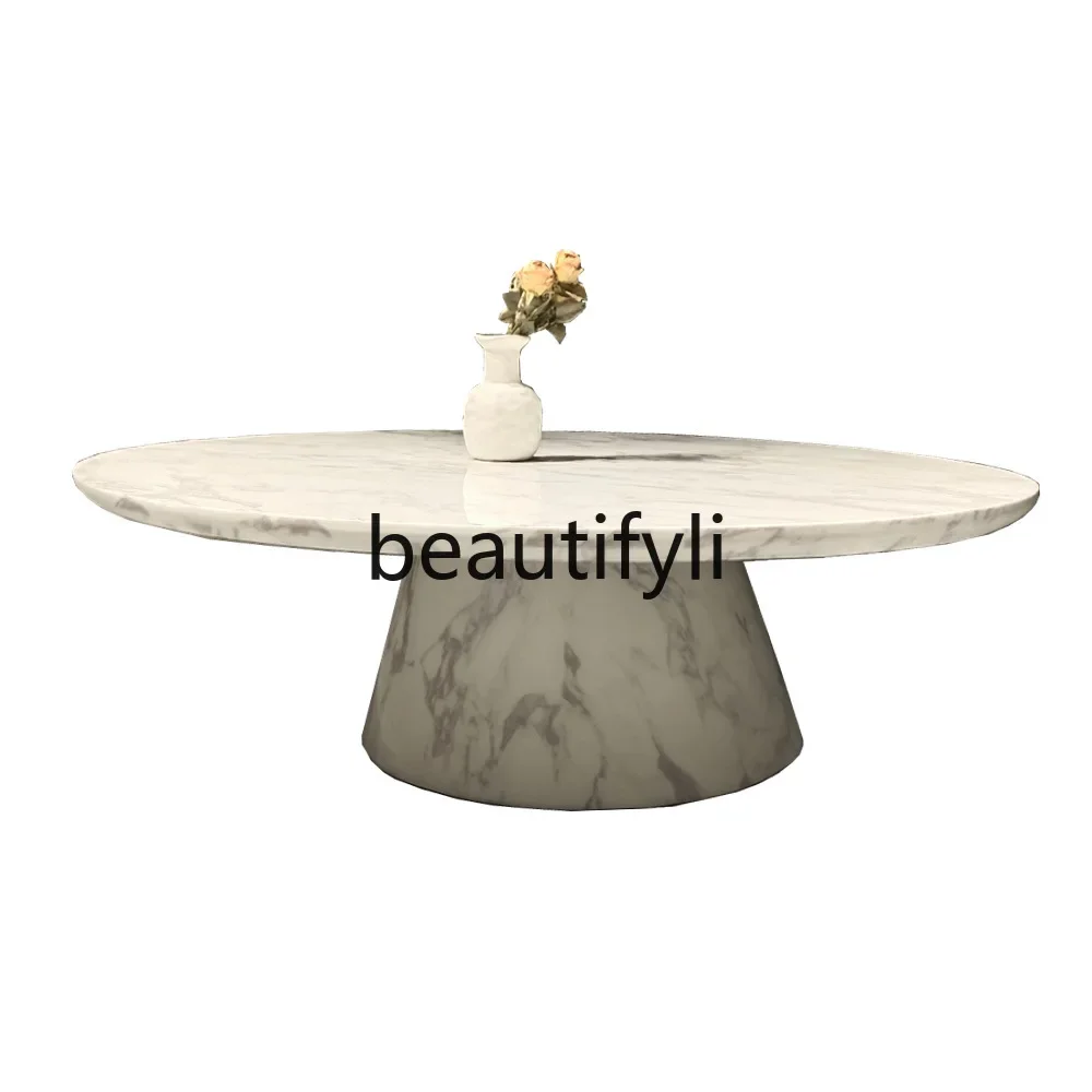 53 Italian Style Light Luxury Living Room Marble Round Coffee Table Modern Designer Coffee Table Round Table
