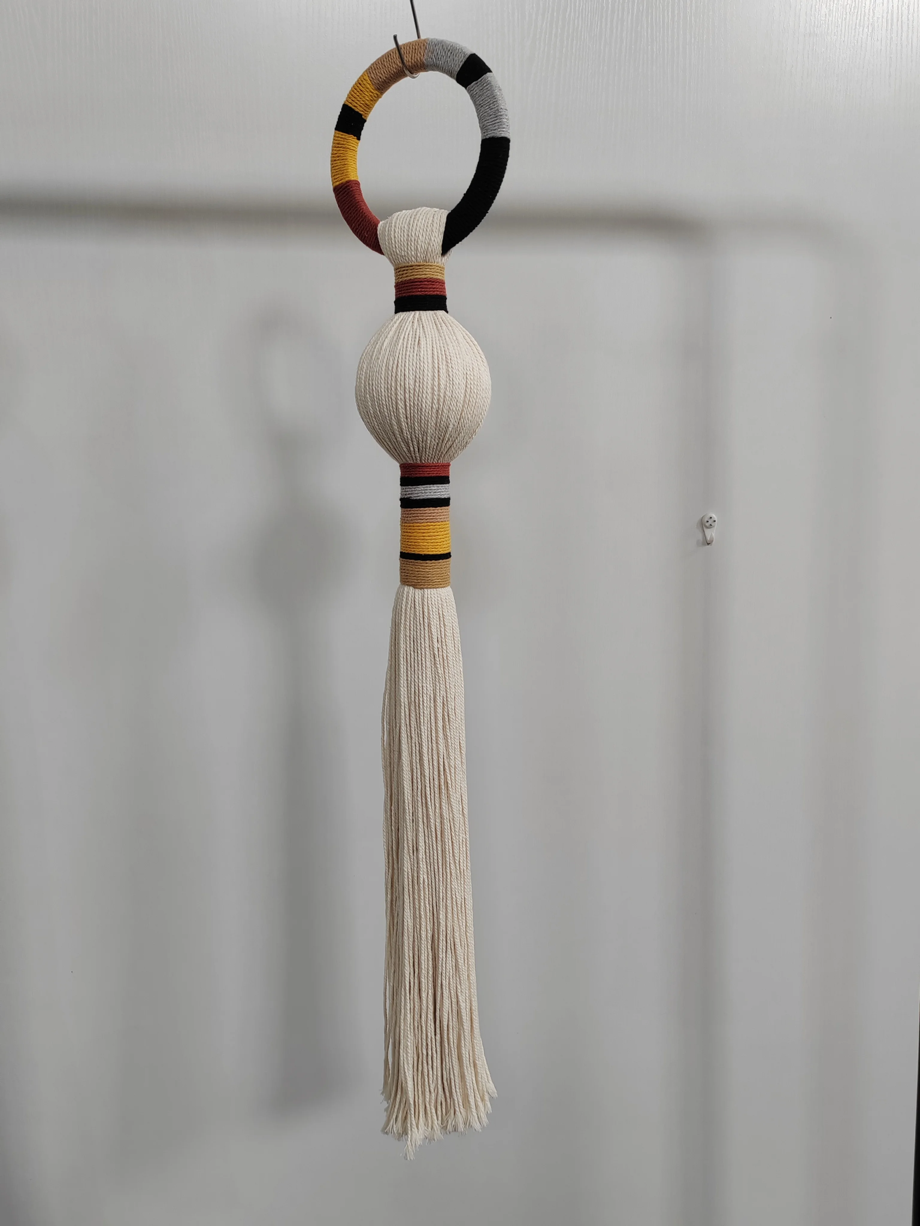 #￥Gisenu Cotton Rope Macrame Wall Art Bohemian Home Decor & Commercial Spaces Irregularity Pattern