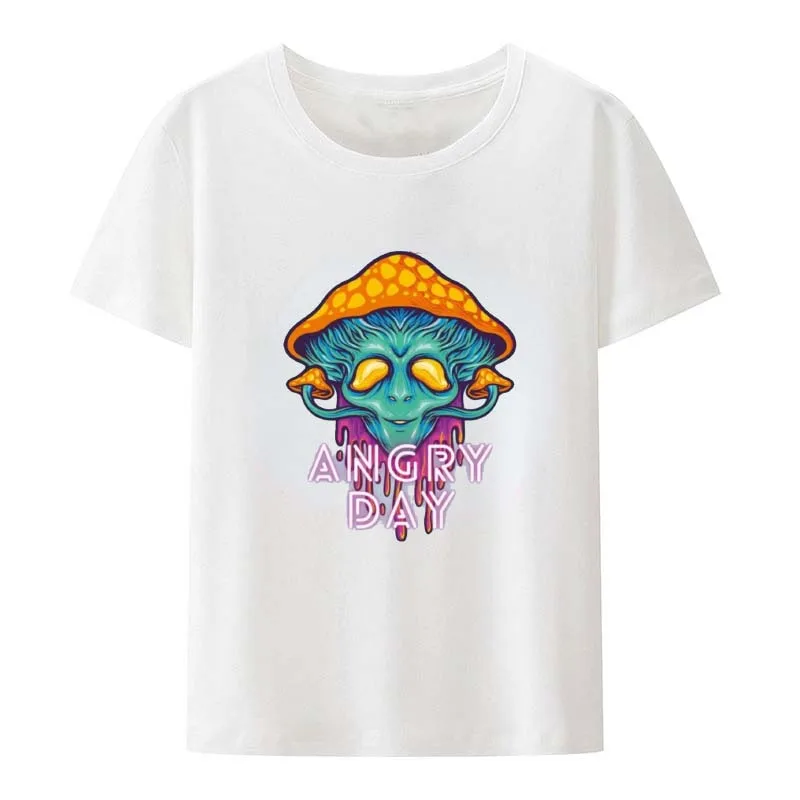 The Universe Fungus Magic Psychedelic Mushroom Buddha Pyramid T-Shirts for Men angry day Shirt Short Sleeve New Arrival Tops