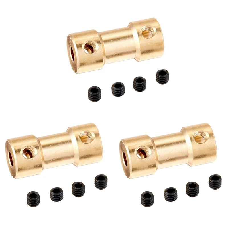 Y51A-3X RC Avião 3Mm a 5Mm Conector de acoplador de eixo de acoplamento de motor de latão