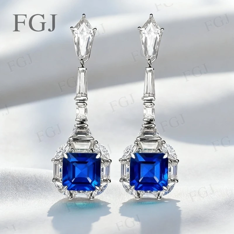 

Серьги из стерлингового серебра 925 пробы на заказ, выращенные в лаборатории сапфир, Рубин Колумбии, 10 К/14 К/18 К, позолоченные, роскошные ювелирные изделия, подарки для женщин и мужчин