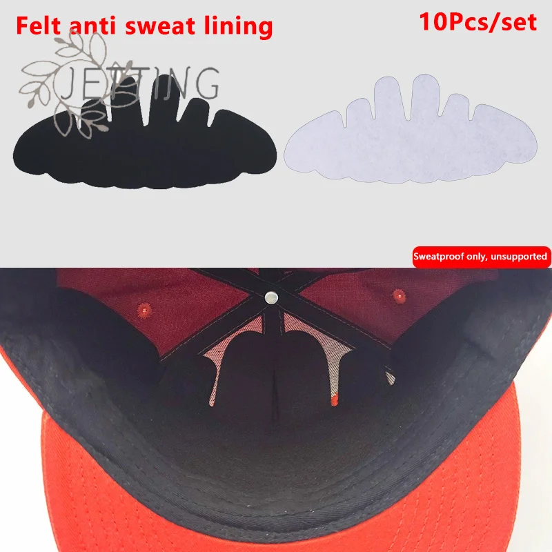 

Hot 10 Pcs Hat Sweat Liner Shields Absorbing Pad Prevents Stains Protector Bands For Baseball Golf Cap Men Women