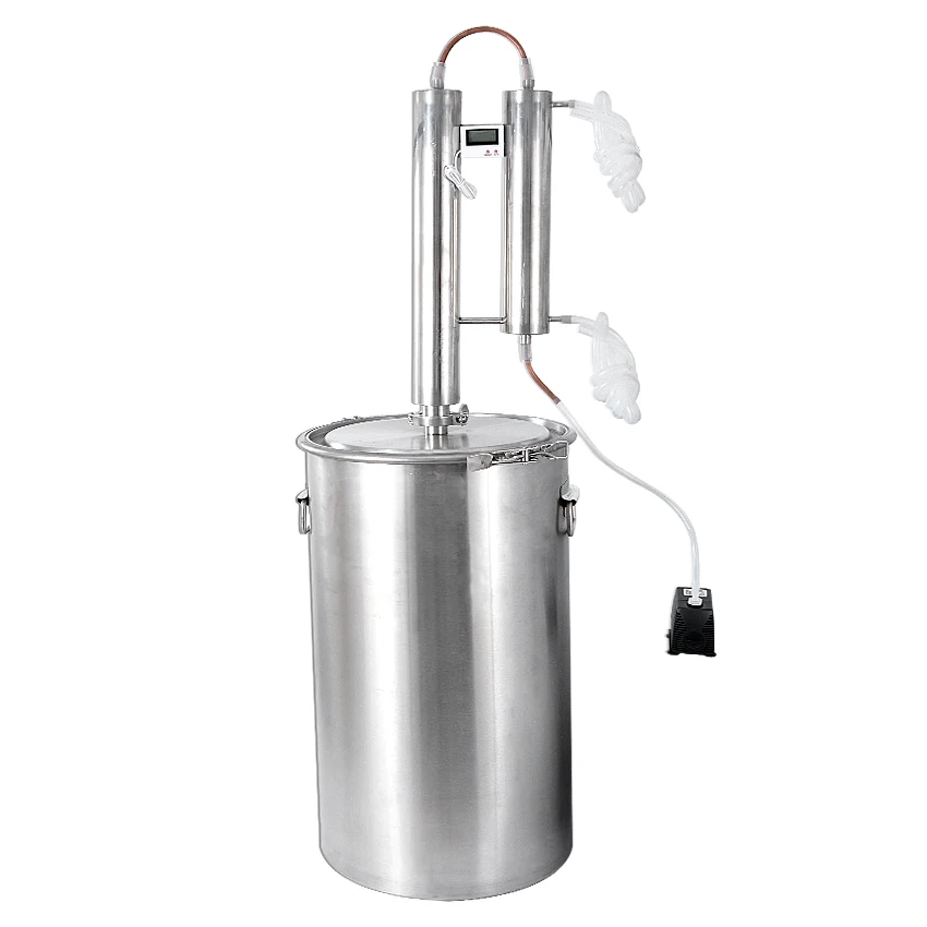 304 Stainless Steel 60L Moonshine Distiller Tower Red Copper Cooling Coil At Home Brewing Vodka Whiskey Brandy Distiller