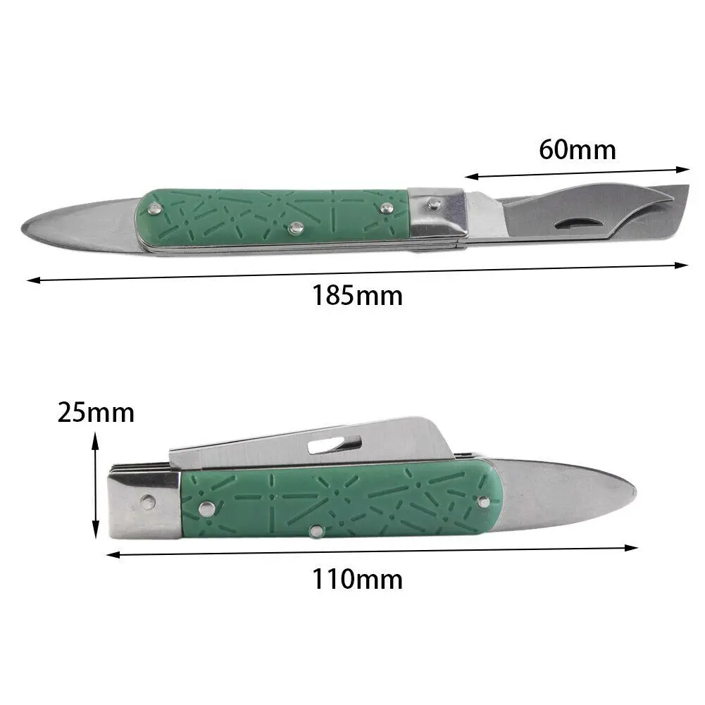 Grafting Folding Knife Garden Seedling Foldable Cutter Branch Cutting Pruning Tool Tree Budding Blade Nursery Bark Peeler Lifter