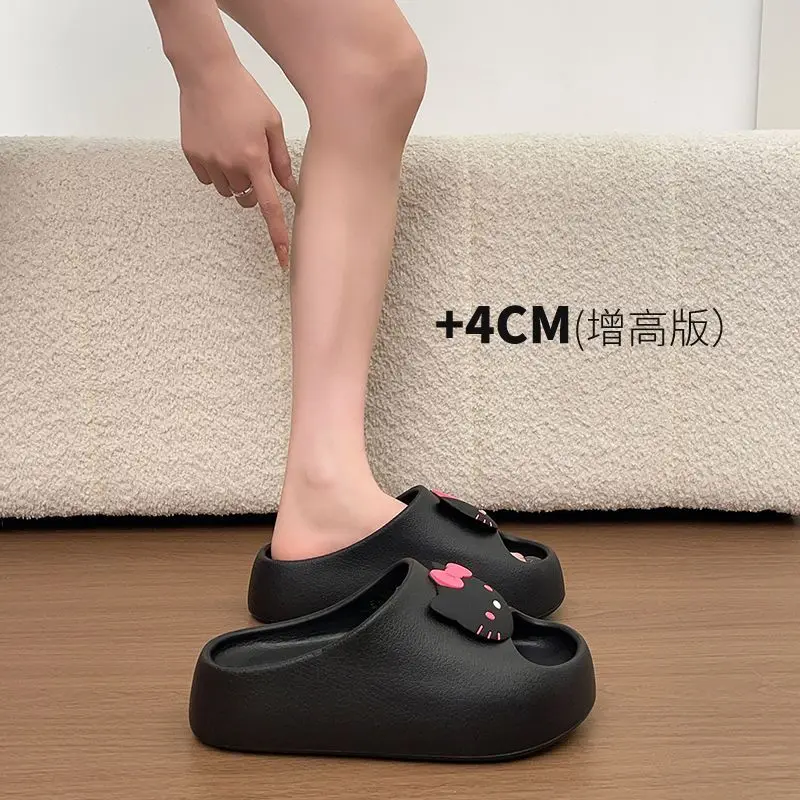 2026 Hello Kitty Cartoon Thick Sole Slippers Women Kawaii Kt Summer Soft Shoes Anime Cute Sanrio Eva Non-Slip Girls Home Sandals - view 3