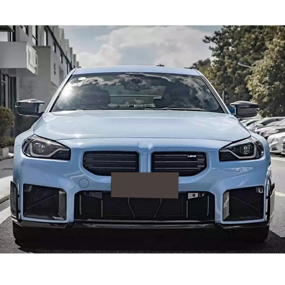 For BMW M2 G87 2023High Quality MP Carbon Fiber Front Bumper, Grille Vent Decoration Accessory Coupe Double Door Dry Matte Black