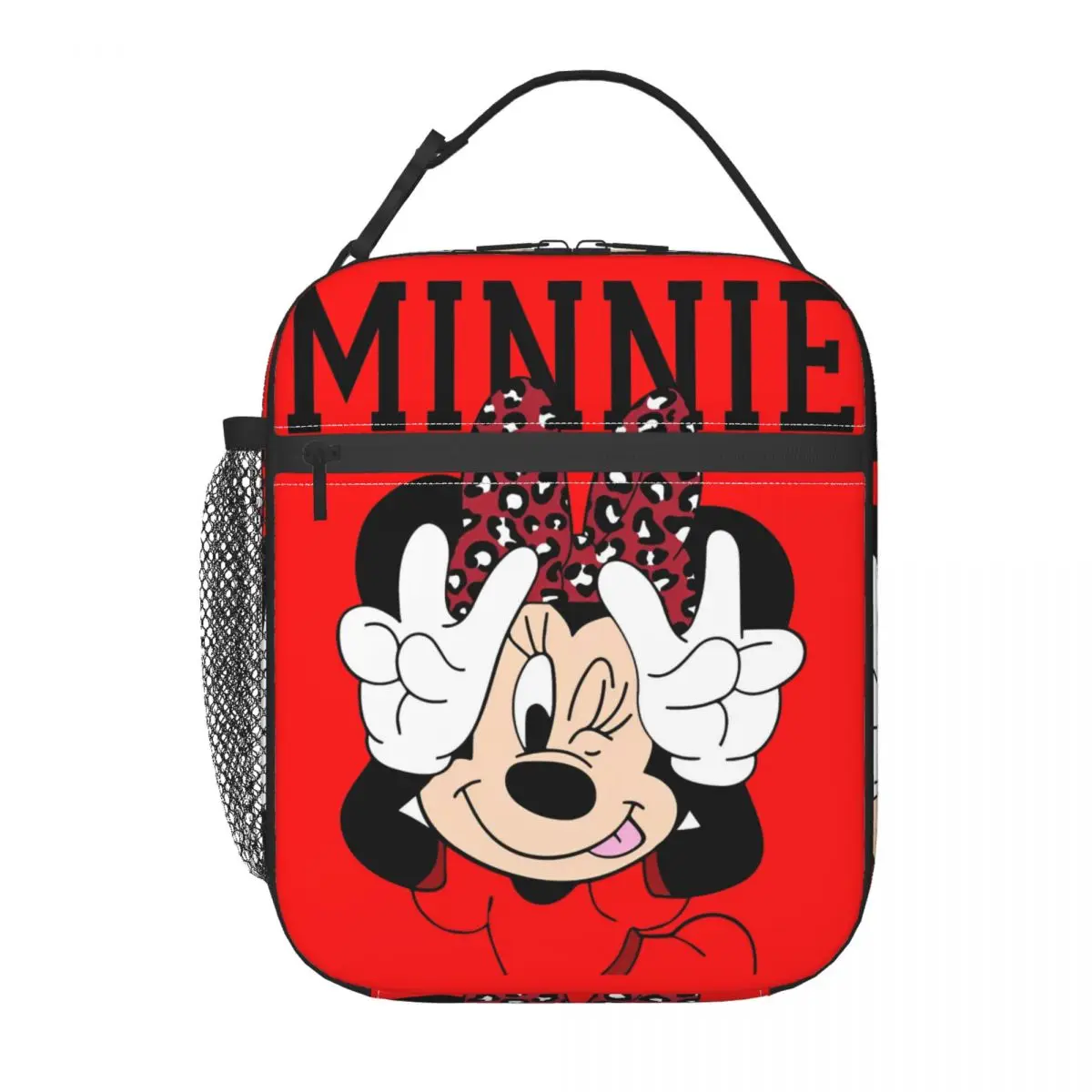 

Disney Minnie Mouse Insulated Lunch Bag for Men Women Food Bag Reusable Cooler Thermal Bento Box For School Office